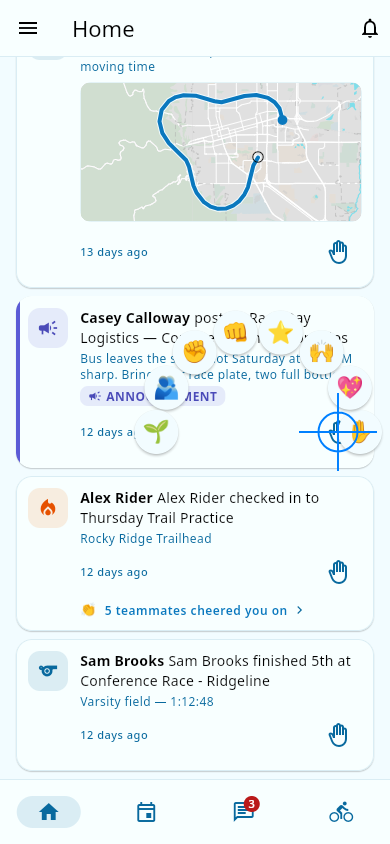 Reaction picker fanned out