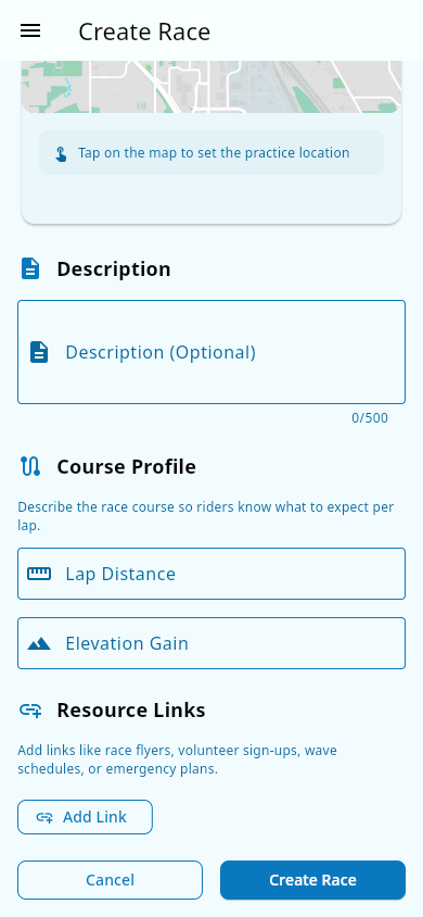 Race extras fields