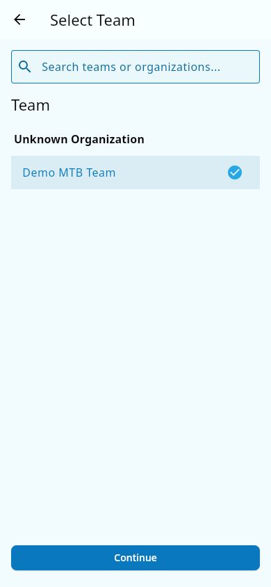 Org/team picker
