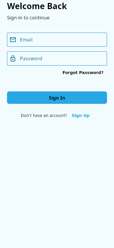 Forgot-password entry on login