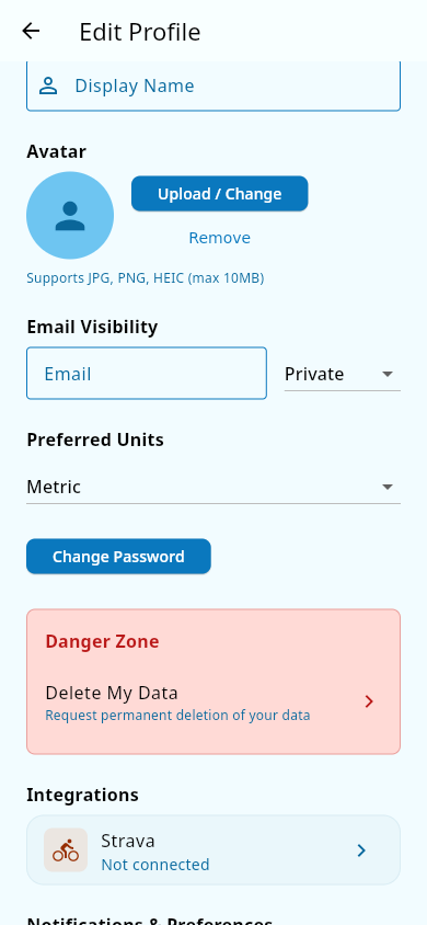 Email visibility options